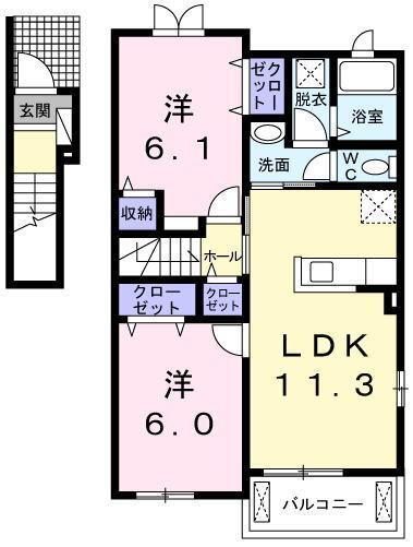 ベルツリー　Ｂ（201） 間取り図画像