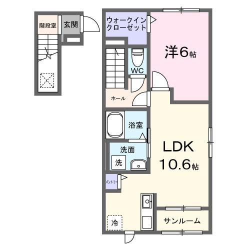 ルミナス　ブラン（201） 間取り図画像
