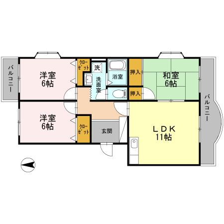 葵マンション（1A） 間取り図画像