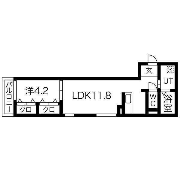 竜美丘Residence（2D） 間取り図画像