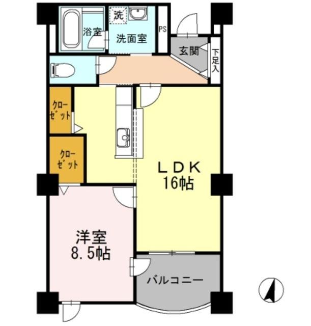レジデンス柱（201） 間取り図画像