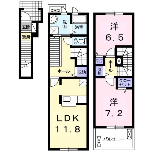 グリーンシティ竜美C（202） 間取り図画像