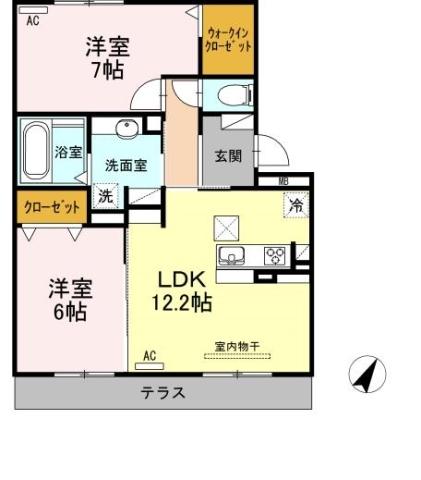 D-room上地　B棟（202） 間取り図画像