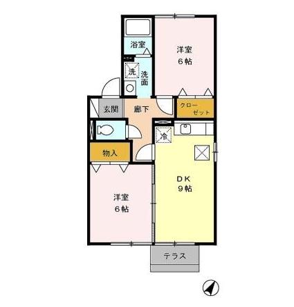ベルドミール岡（B101） 間取り図画像