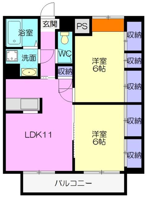 シャルマンソレイユＡ・Ｂ（A102） 間取り図画像