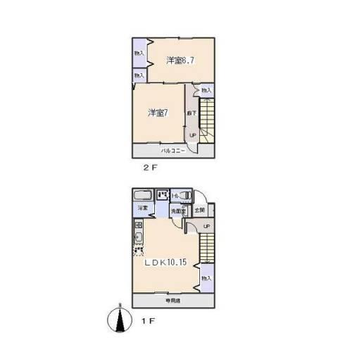 メゾネット椿（南棟B） 間取り図画像