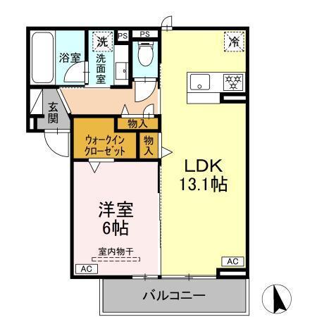 プライムテラス上六名（302） 間取り図画像