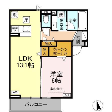 プライムテラス上六名（201） 間取り図画像