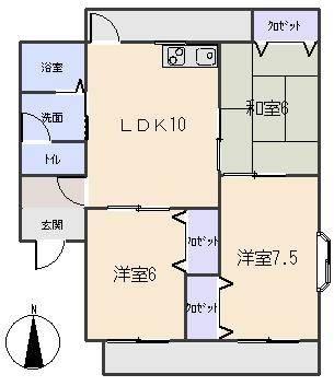 ファンタジー緑丘Ｂ（202） 間取り図画像