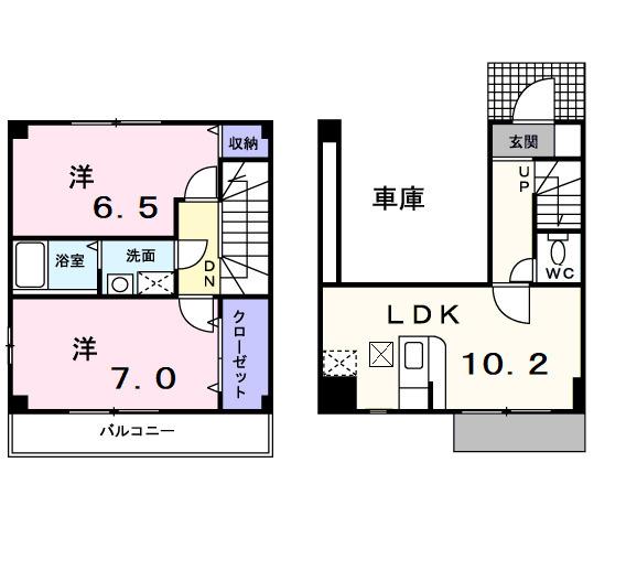 ヒルズ中田（102） 間取り図画像