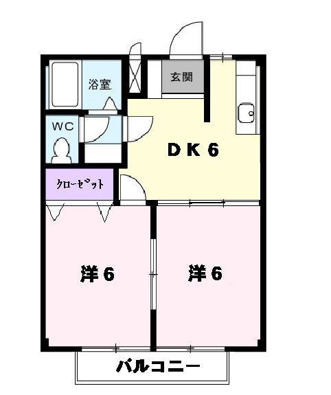 グリーンハイツ本宿Ｂ（202） 間取り図画像