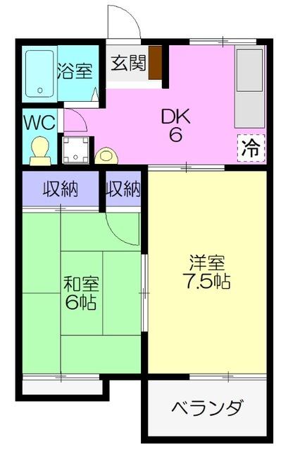 サンフォレスト渡辺Ｂ（101） 間取り図画像