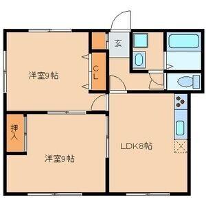 ハイツ浅井（上六名）（1B） 間取り図画像