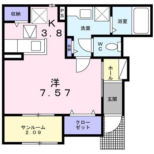 ロジュマン堀之内（102） 間取り図画像