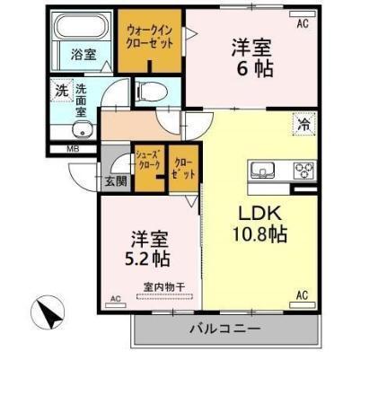 Ｄ−ｒｏｏｍ北本郷（201） 間取り図画像