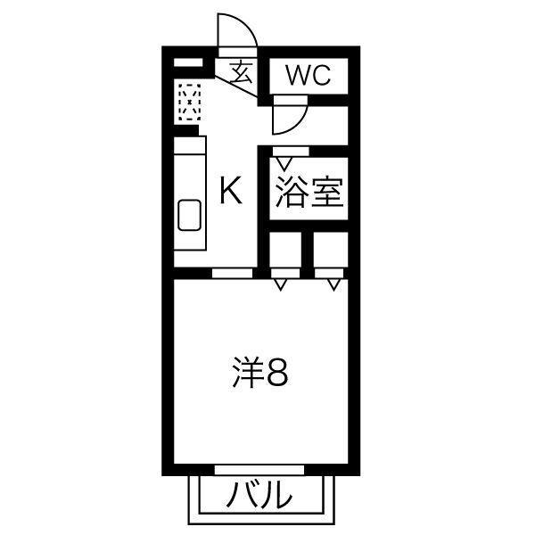 コンフォール北野（107） 間取り図画像