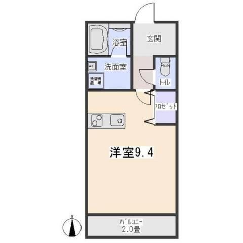 リバーサイドα（20D） 間取り図画像