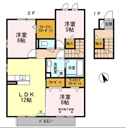 ラフィネス　ソシア　B棟（202） 間取り図画像