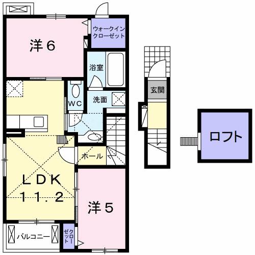 エスポワール真伝Ⅱ（203） 間取り図画像