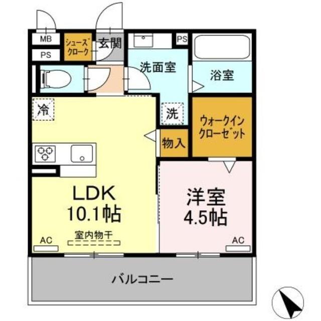 Ｄ-スクエア鴨田（202） 間取り図画像