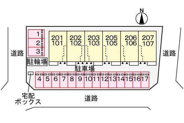 アレグロ（101） 駐車場
