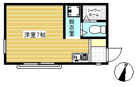 機能的な間取りの1R