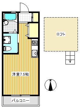 ロフト付きワンルーム