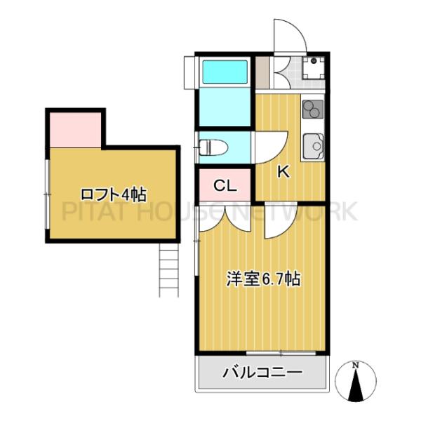 ロフト付き1K☆