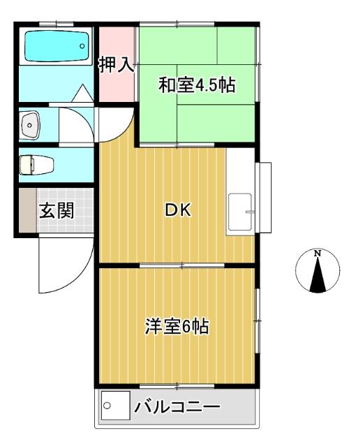 角部屋の２DK