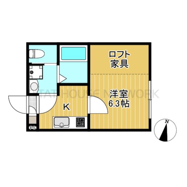ロフト付き1Kです♪