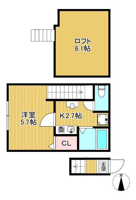 ロフト付1Kです☆