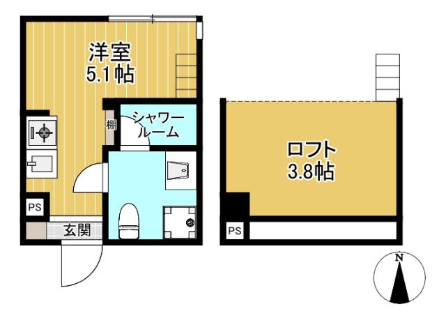 ロフト付ワンルーム◆