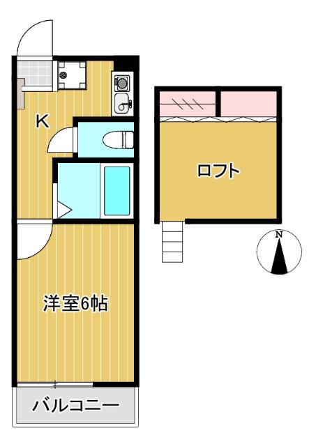 ロフト付き1K★