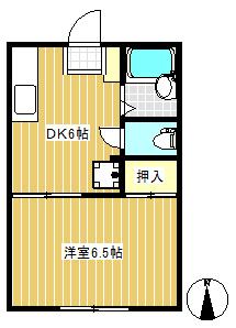 1DK☆洋室西側に窓有