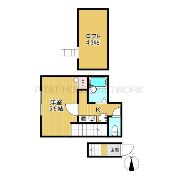 ロフト付き1K☆