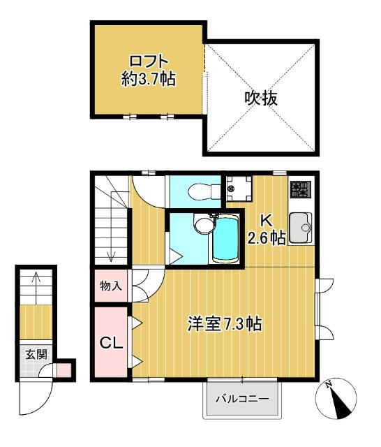 ロフト付1Kです☆