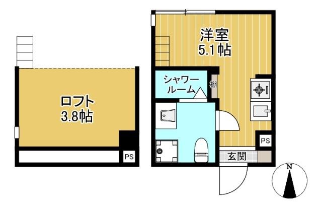 ロフト付ワンルーム◆