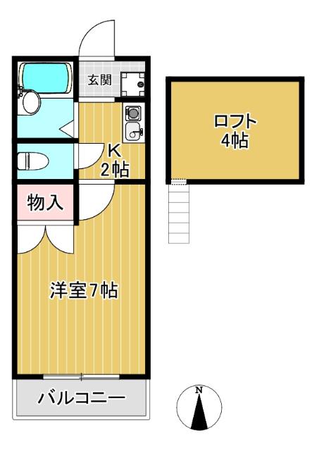 ロフト付1K★