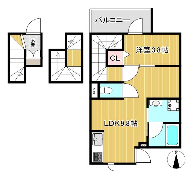 1LDK◆反転タイプ