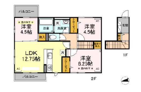 ヴァンヴェール碧（206） 間取り図画像