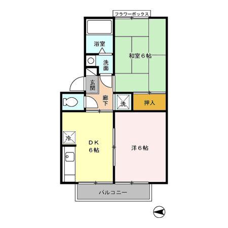 クウィンスコート（102） 間取り図画像
