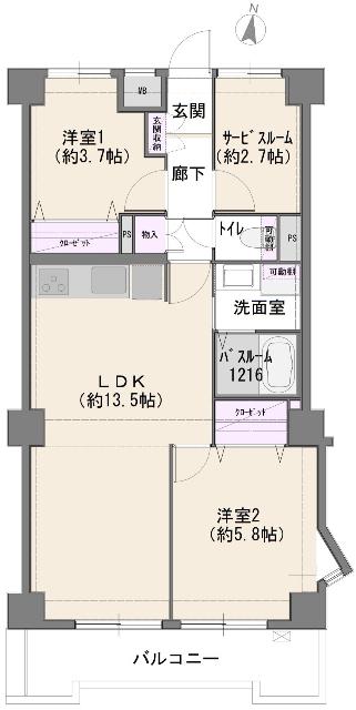 ルネ東久留米 間取り図画像
