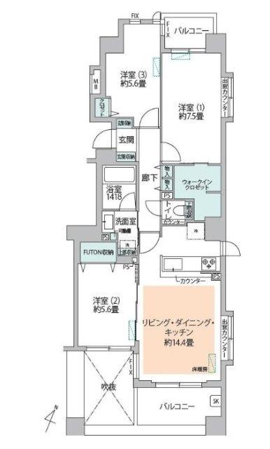 モナーク東久留米ロイヤルタワー三番館 間取り図画像