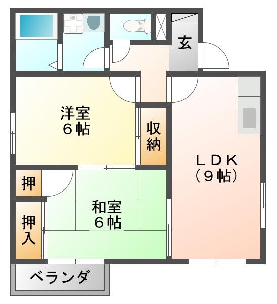メゾン・ド・フルール（201） 間取り図画像