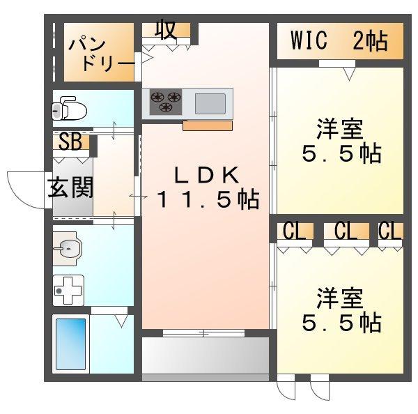 ＲＯＢＵＳＴＯ　東園田（202） 間取り図画像