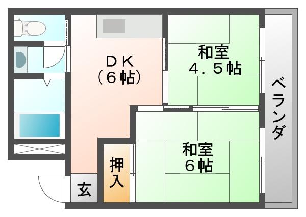 エメラルド立花パートⅡ（203） 間取り図画像