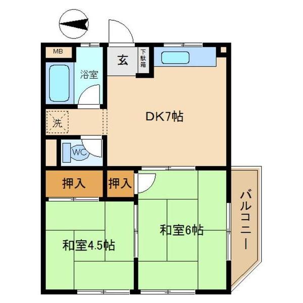 エメラルド久々知Ⅱ（205） 間取り図画像