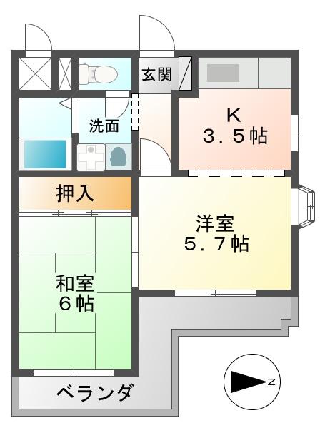 インペリアル塚口（202） 間取り図画像