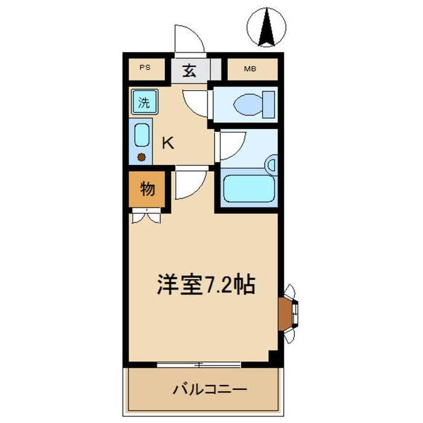 スタジオ・ニュートラッド（2B） 間取り図画像