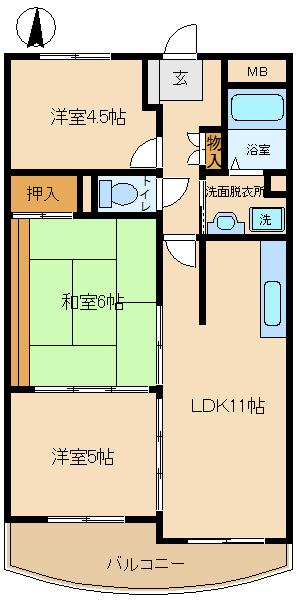 パラシオン武庫之荘（303） 間取り図画像